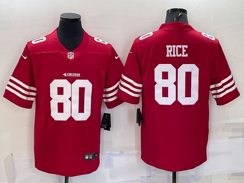 Men San Francisco 49ers #80 Rice Red New 2022 Nike Limited Vapor Untouchable NFL Jersey
